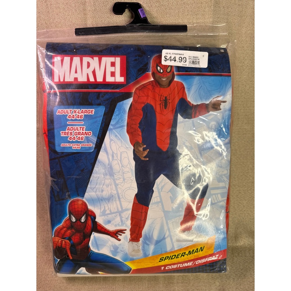 Marvel Spider-Man Adult Costume Hoodie and Joggers Set XL 44-46 Red Blue 1833
